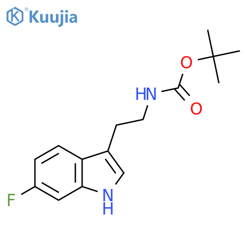 tert-Butyl (2-(6-fluoro-1H-indol-3-yl)ethyl)carbamate structure