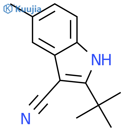 2-(1,1-dimethylethyl)-5-methyl-1H-Indole-3-carbonitrile structure