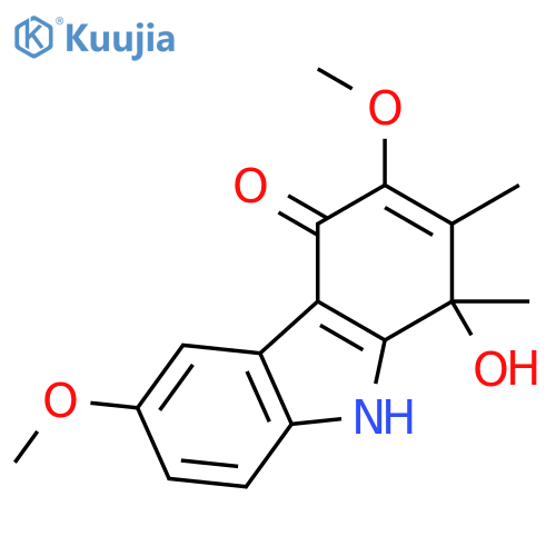 4H-Carbazol-4-one,1,9-dihydro-1-hydroxy-3,6-dimethoxy-1,2-dimethyl- structure