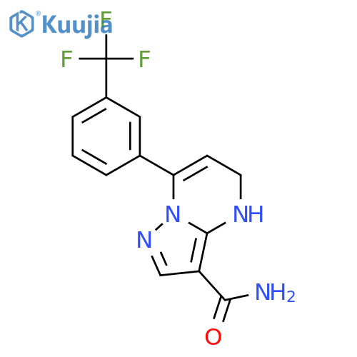 7-(3-(Trifluoromethyl)phenyl)-4,5-dihydropyrazolo[1,5-a]pyrimidine-3-carboxamide structure