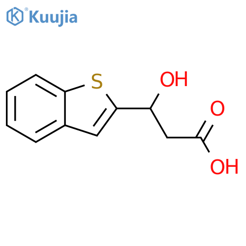 3-(1-benzothiophen-2-yl)-3-hydroxypropanoic acid structure