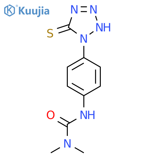 1,1-dimethyl-3-[4-(5-sulfanylidene-2H-tetrazol-1-yl)phenyl]urea structure