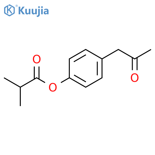 Propanoic acid, 2-methyl-, 4-(2-oxopropyl)phenyl ester structure