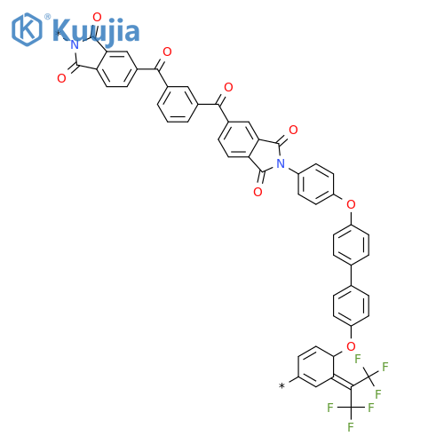 Poly[(1,3-dihydro-1,3-dioxo-2H-isoindole-2,5-diyl)carbonyl-1,3-phenylenecarbonyl(1,3-dihydro-1,3-dioxo-2H-isoindole-5,2-diyl)-1,4-phenyleneoxy-1,4-phenylene[2,2,2-trifluoro-1-(trifluoromethyl)ethylidene]-1,4-phenyleneoxy-1,4-phenylene] structure