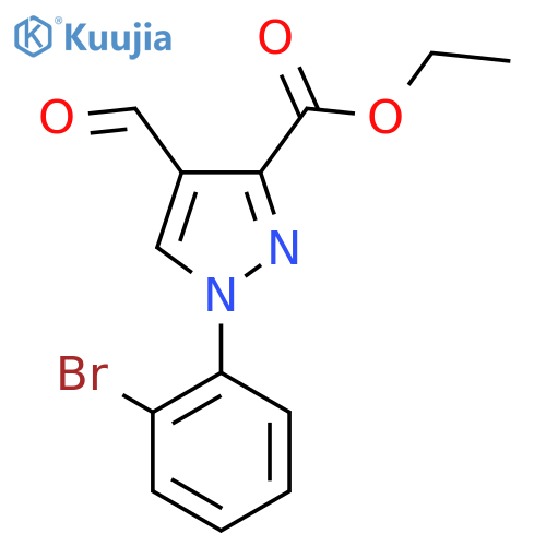 Ethyl 1-(2-bromophenyl)-4-formyl-1H-pyrazole-3-carboxylate structure