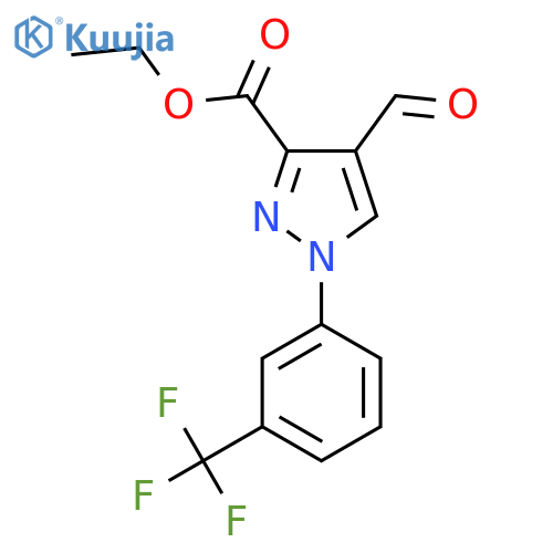 Ethyl 4-formyl-1-(3-(trifluoromethyl)phenyl)-1H-pyrazole-3-carboxylate structure