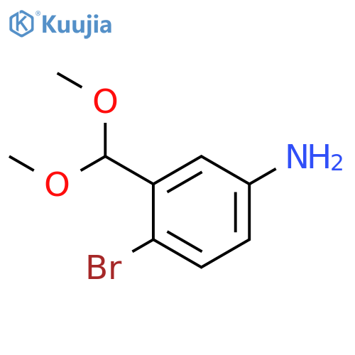 Benzenamine, 4-bromo-3-(dimethoxymethyl)- structure