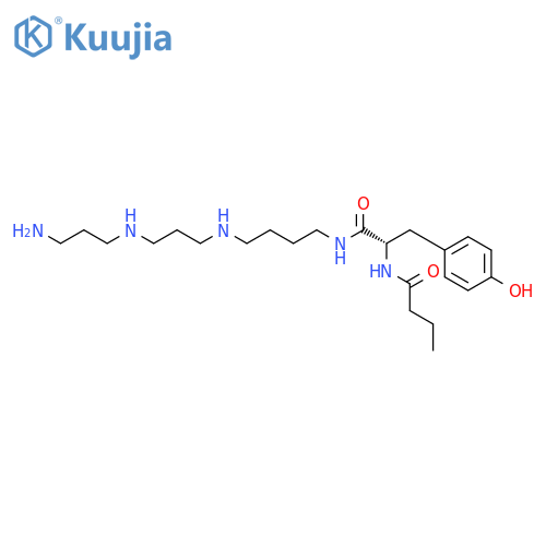 Benzenepropanamide,N-[4-[[3-[(3-aminopropyl)amino]propyl]amino]butyl]-4-hydroxy-a-[(1-oxobutyl)amino]-, (aS)- structure