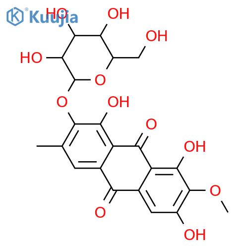 1,2,3,7,8-Pentahydroxy-6-methylanthraquinone; 2-Me ether, 7-O-β-D-glucopyranoside structure