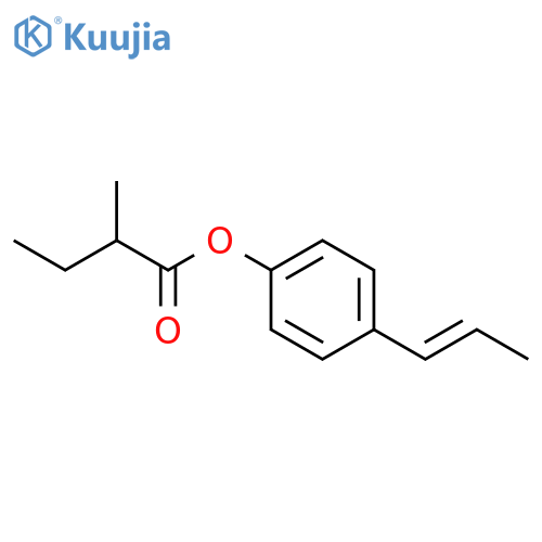 Butanoic acid, 2-methyl-, 4-(1-propenyl)phenyl ester structure