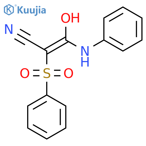 3-Hydroxy-3-(phenylamino)-2-(phenylsulfonyl)prop-2-enenitrile structure
