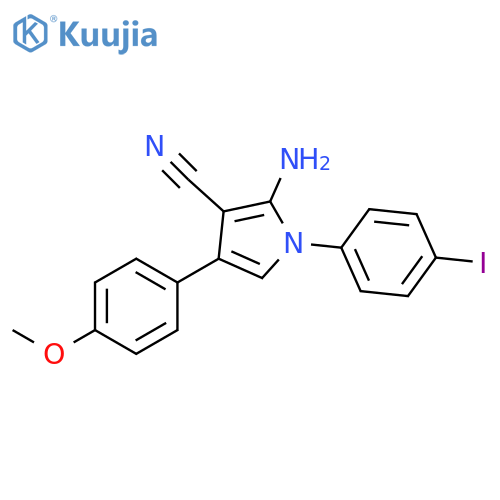 1H-Pyrrole-3-carbonitrile,2-amino-1-(4-iodophenyl)-4-(4-methoxyphenyl)- structure