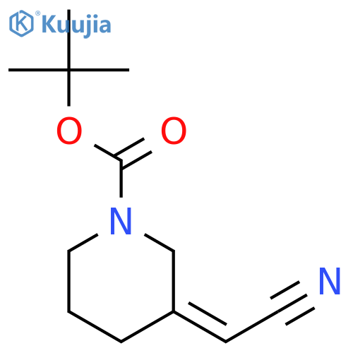tert-butyl (3E)-3-(cyanomethylidene)piperidine-1-carboxylate structure