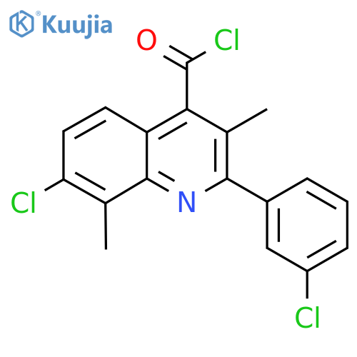 7-Chloro-2-(3-chlorophenyl)-3,8-dimethylquinoline-4-carbonyl chloride structure