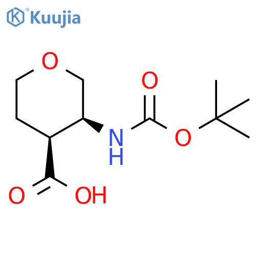 2H-Pyran-4-carboxylic acid, 3-[[(1,1-dimethylethoxy)carbonyl]amino]tetrahydro-, (3S,4S)- structure