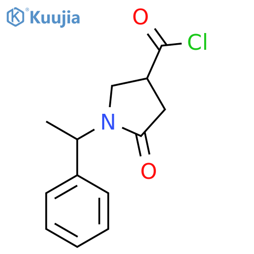 5-Oxo-1-(1-phenylethyl)pyrrolidine-3-carbonyl chloride structure
