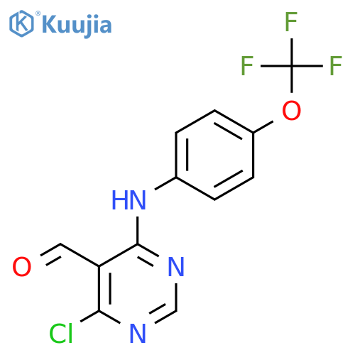 4-Chloro-6-(4-trifluoromethoxy-phenylamino)-pyrimidine-5-carbaldehyde structure