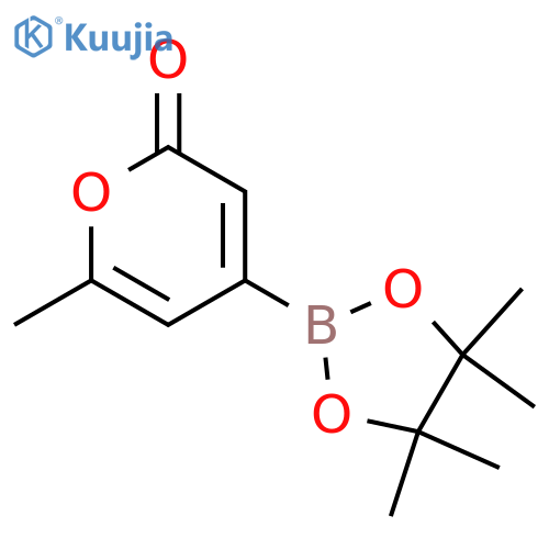 6-methyl-4-(4,4,5,5-tetramethyl-1,3,2-dioxaborolan-2-yl)-2H-pyran-2-one structure