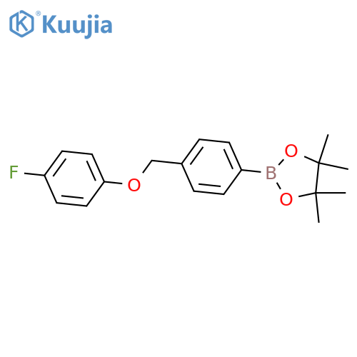 2-(4-((4-Fluorophenoxy)methyl)phenyl)-4,4,5,5-tetramethyl-1,3,2-dioxaborolane structure