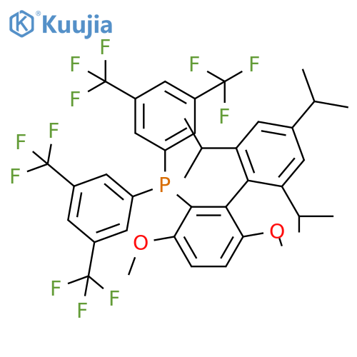 2-{Bis3,5-bis(trifluoromethyl)phenylphosphino}-3,6-dimethoxy-2’,4’,6’-triisopropyl-1,1’-biphenyl structure