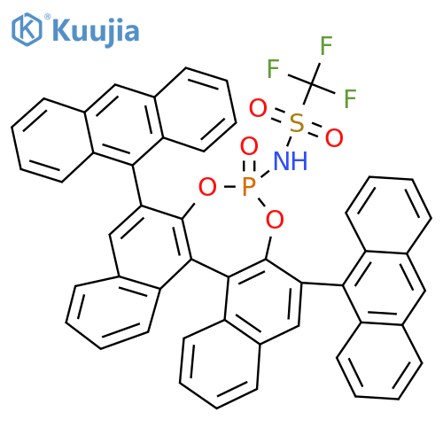 (S)-3,3'-Bis(9-anthracenyl)-1,1'-binaphthyl-2,2'-diyl-N-triflyl phosphoramide structure