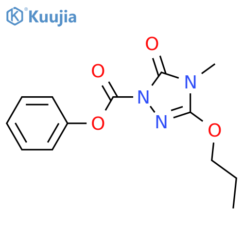 1H-1,2,4-Triazole-1-carboxylic acid, 4,5-dihydro-4-methyl-5-oxo-3-propoxy-, phenyl ester structure