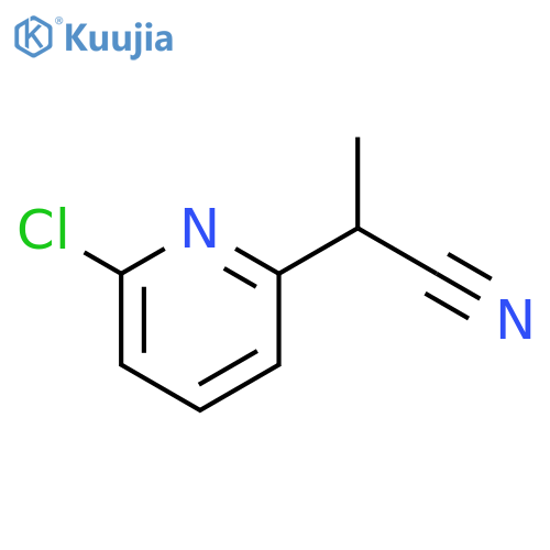 2-(6-chloropyridin-2-yl)propanenitrile structure
