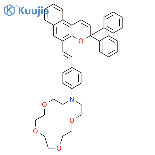 1,4,7,10-Tetraoxa-13-azacyclopentadecane, 13-[4-[(1E)-2-(3,3-diphenyl-3H-naphtho[2,1-b]pyran-5-yl)ethenyl]phenyl]- structure