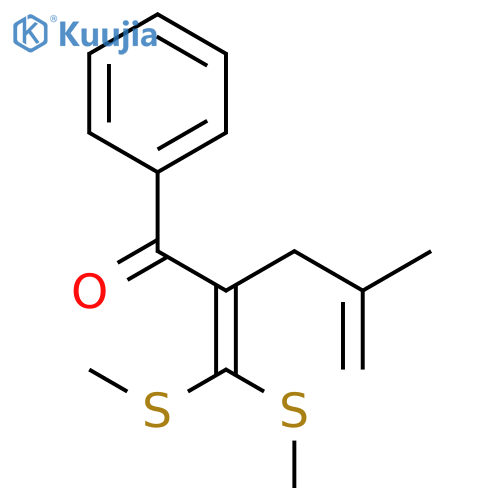 2-[bis(methylsulfanyl)methylidene]-4-methyl-1-phenylpent-4-en-1-one structure