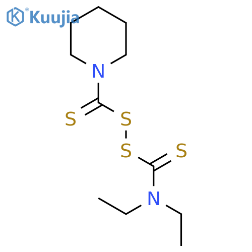 Methanethioamide, N,N-diethyl-1-[(1-piperidinylthioxomethyl)dithio]- structure