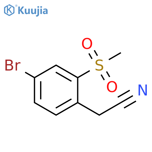 2-(4-bromo-2-methylsulfonyl-phenyl)acetonitrile structure