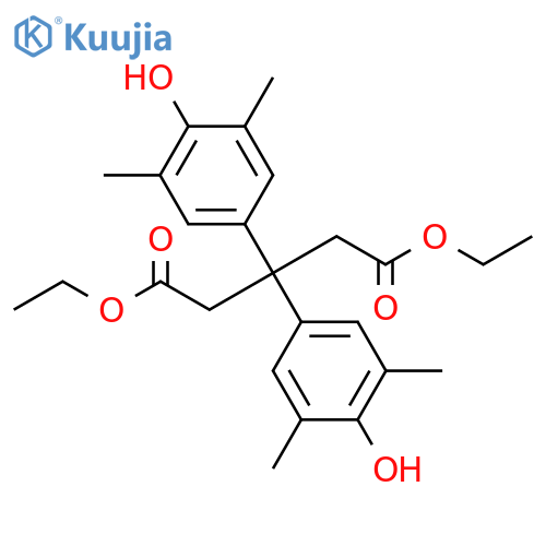 Diethyl 3,3-bis(4-hydroxy-3,5-dimethylphenyl)pentanedioate (en)pentanedioic Acid, 3,3-bis(4-hydroxy-3,5-dimethylphenyl)-, Diethyl Ester (en) structure