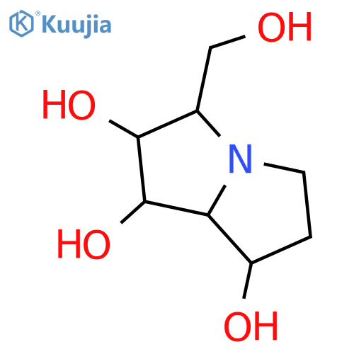 (1R,2R,3R,7S,7aS)-3-(hydroxymethyl)hexahydro-1H-pyrrolizine-1,2,7-triol structure