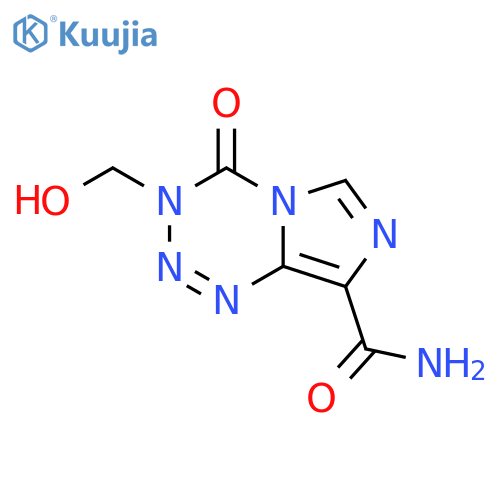 Imidazo[5,1-d]-1,2,3,5-tetrazine-8-carboxamide, 3,4-dihydro-3-(hydroxymethyl)-4-oxo- structure