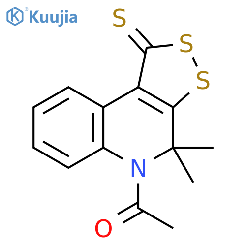 1-{4,4-dimethyl-1-sulfanylidene-1H,4H,5H-1,2dithiolo3,4-cquinolin-5-yl}ethan-1-one structure