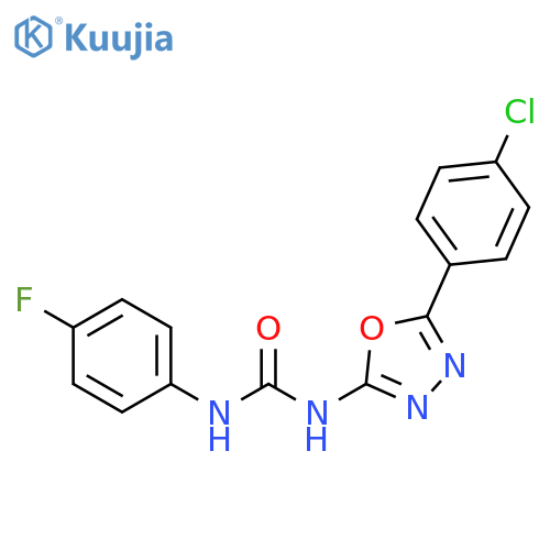 Urea, N-[5-(4-chlorophenyl)-1,3,4-oxadiazol-2-yl]-N'-(4-fluorophenyl)- structure
