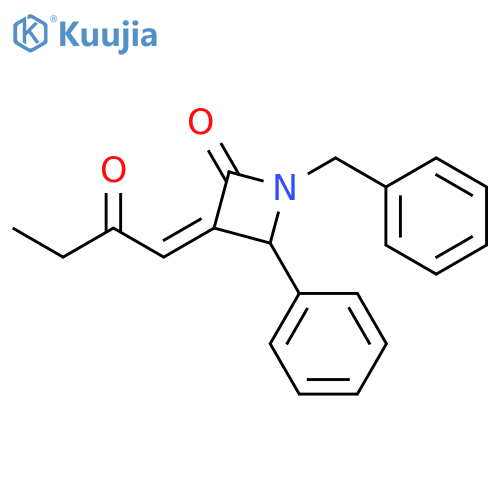 2-Azetidinone, 3-(2-oxobutylidene)-4-phenyl-1-(phenylmethyl)-, (E)-(±)- structure