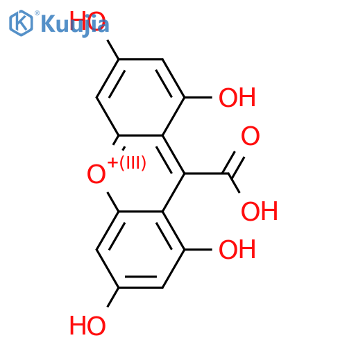 9-Carboxy-1,3,6,8-tetrahydroxyxanthylium(1+) structure