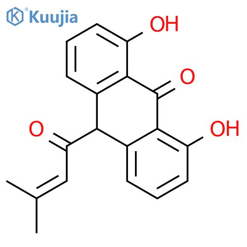 9(10H)-Anthracenone,1,8-dihydroxy-10-(3-methyl-1-oxo-2-buten-1-yl)- structure