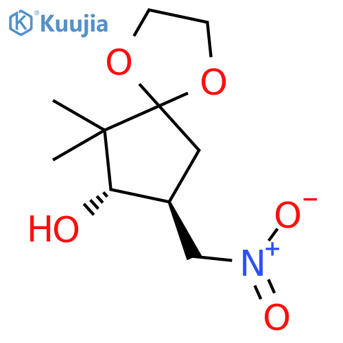 1,4-Dioxaspiro[4.4]nonan-7-ol, 6,6-dimethyl-8-(nitromethyl)-, (7S-trans)- structure