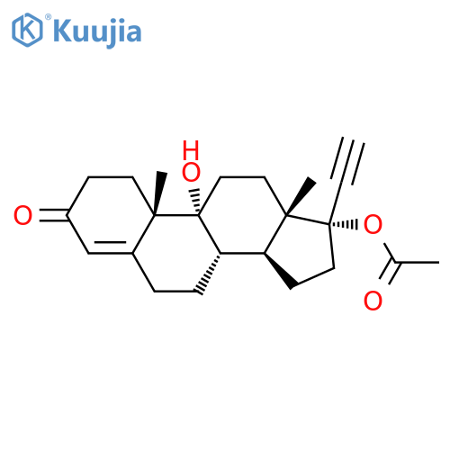 PREGN-4-EN-20-YN-3-ONE, 17-(ACETYLOXY)-9-HYDROXY- structure
