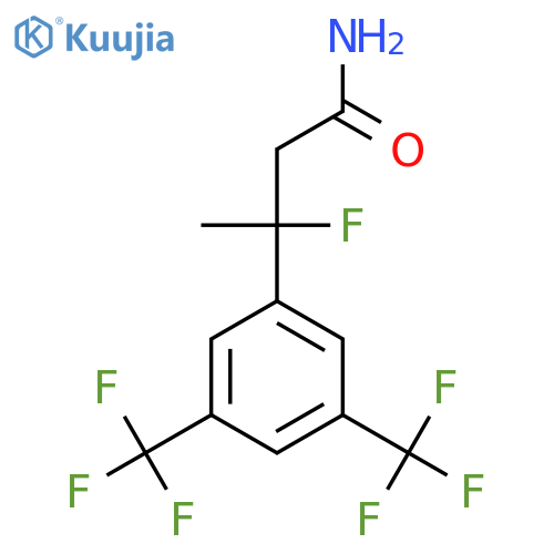 3-(3,5-Bis(trifluoromethyl)phenyl)-3-fluorobutanamide structure