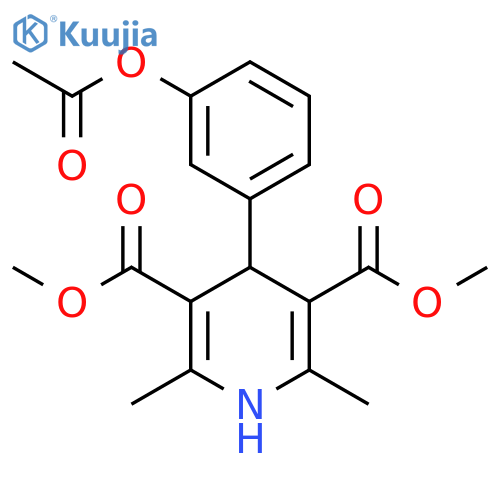 3,5-Pyridinedicarboxylic acid,4-[3-(acetyloxy)phenyl]-1,4-dihydro-2,6-dimethyl-, dimethyl ester structure
