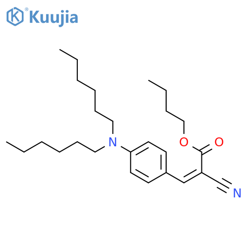 butyl 2-cyano-3-[4-(dihexylamino)phenyl]prop-2-enoate structure