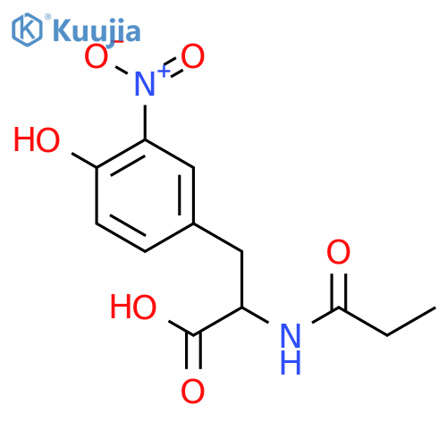 DL-TYROSINE, 3-NITRO-N-(1-OXOPROPYL)- structure