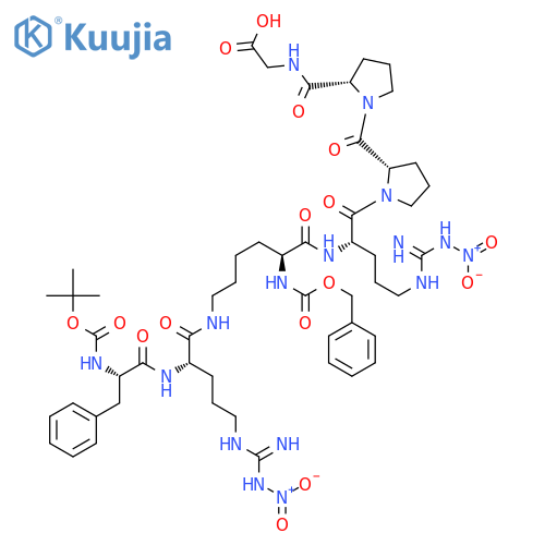 GLYCINE, N-[1-[1-[N2-[N6-[N2-[N-[(1,1-DIMETHYLETHOXY)CARBONYL]-L-PHENYLALANYL]-N5-[IMINO(NITROAMINO)METHYL]-L-ORNITHYL]-N2-[(PHENYLMETHOXY)CARBONYL]-L-LYSYL]-N5-[IMINO(NITROAMINO)METHYL]-L-ORNITHYL]-L-PROLYL]-L-PROLYL]- structure