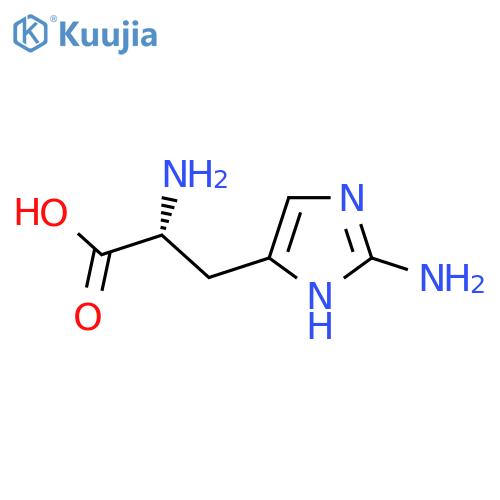 (2R)-2-amino-3-(2-amino-1H-imidazol-4-yl)propanoic acid structure
