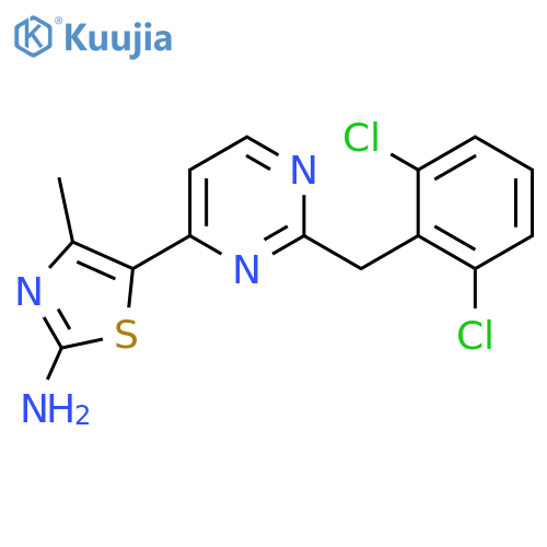 5-(2-(2,6-Dichlorobenzyl)pyrimidin-4-yl)-4-methylthiazol-2-amine structure