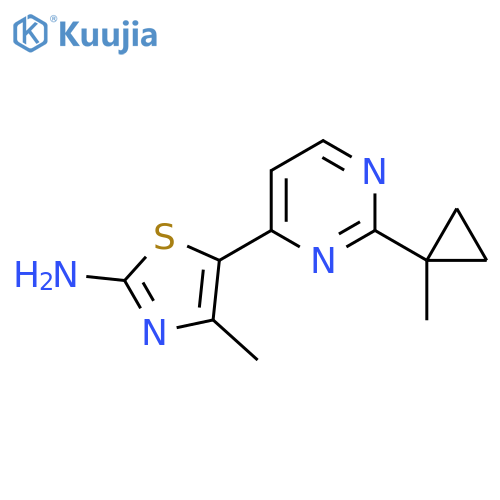 4-Methyl-5-(2-(1-methylcyclopropyl)-pyrimidin-4-yl)thiazol-2-amine structure