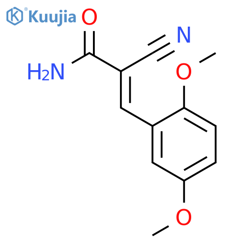 2-cyano-3-(2,5-dimethoxyphenyl)prop-2-enamide structure